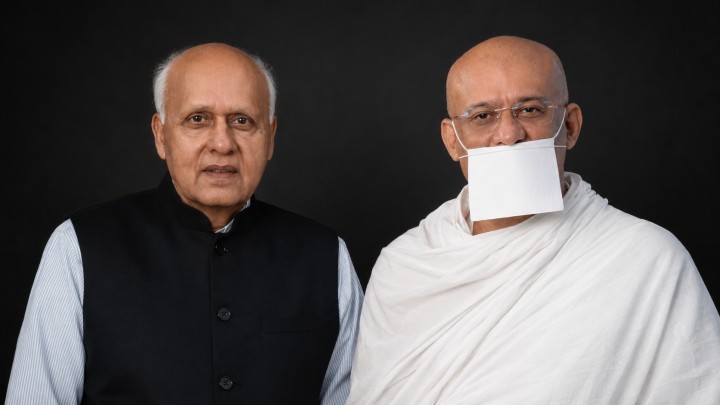 Dr. Ajay Ranka with Jain Muni Adarsh